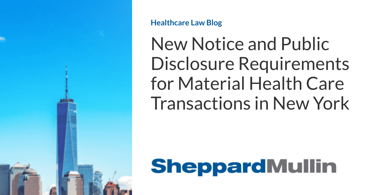 Nyu-Yorkdagi moddiy sog’liqni saqlash operatsiyalari uchun yangi xabarnoma va jamoatchilikni oshkor qilish talablari